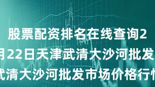 股票配资排名在线查询2025年6月22日天津武清大沙河批发市场价格行情