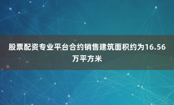 股票配资专业平台合约销售建筑面积约为16.56万平方米